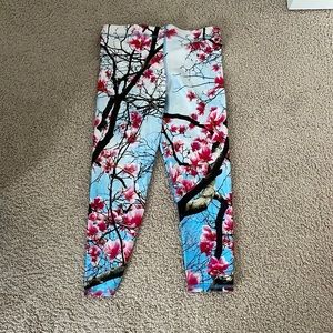 Cherry blossom athletic leggings